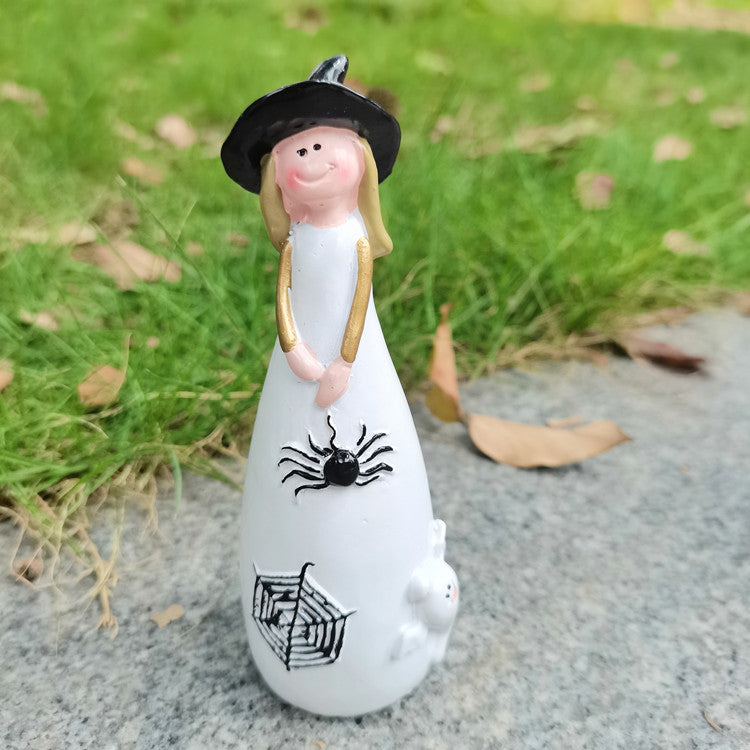 New cross-border witch decorations resin statues cute home holiday decorations Halloween crafts