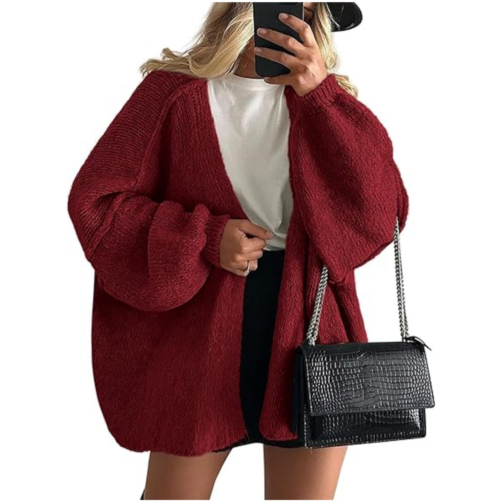 2025 Autumn and Winter New Cross-border Commuter Women's Knitted Tops European and American Casual Sweater Jackets Hot Selling Loose Cardigan