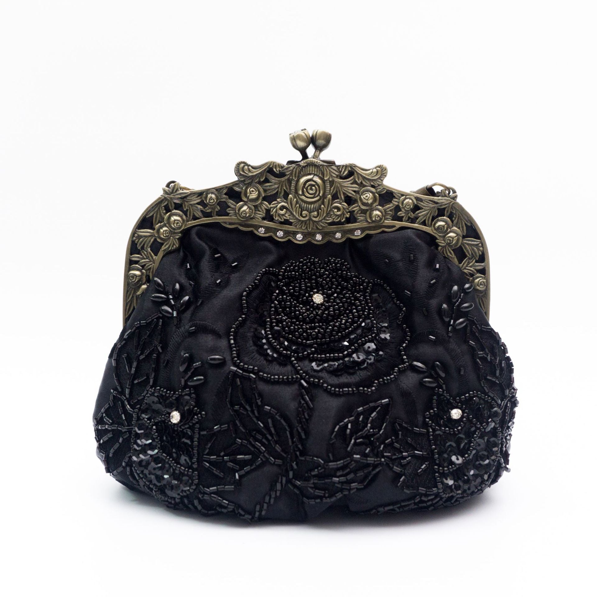 Kaiweili handmade beaded flower evening bag retro old Shanghai cheongsam bag hot style embroidered mouth gold bag
