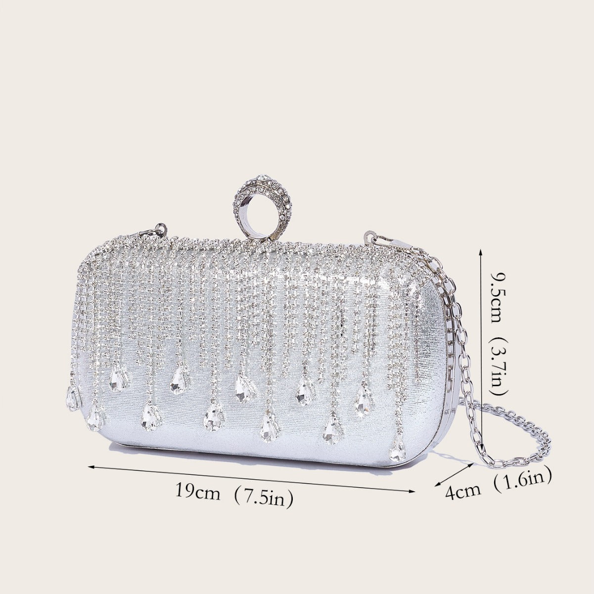 New Tassel Evening Bag European and American Fashion Diamond Clutch Bag Celebrity Wedding Party Handbag Chain Bag