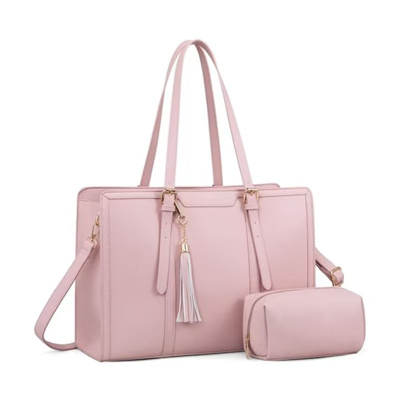 New Fashion Handbag Laptop Shoulder Bag Leather Computer Bag 2 in 1