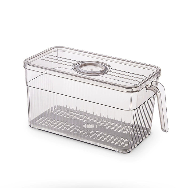 Refrigerator kitchen storage artifact sealed rectangular plastic fruit classification and sorting vegetable PET fresh-keeping box new style
