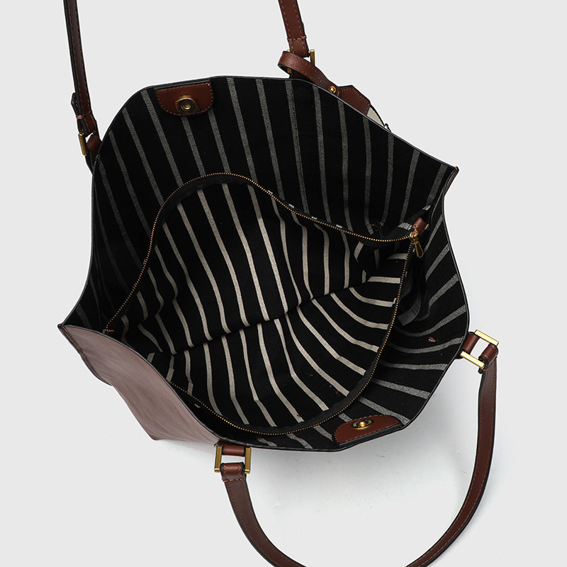 Korean niche bag women's 2025 new trend retro handbag commuter bag simple large capacity shoulder bag tote