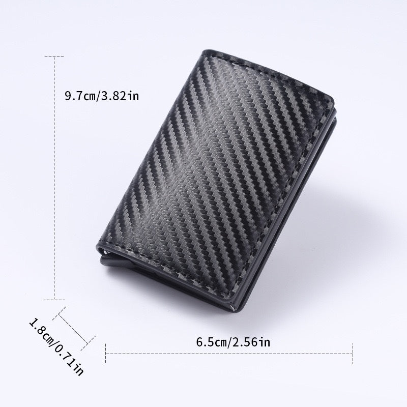 Cross-border exclusive men's wallet ultra-thin carbon fiber card holder automatic card ejection aluminum alloy card holder bank card wallet men