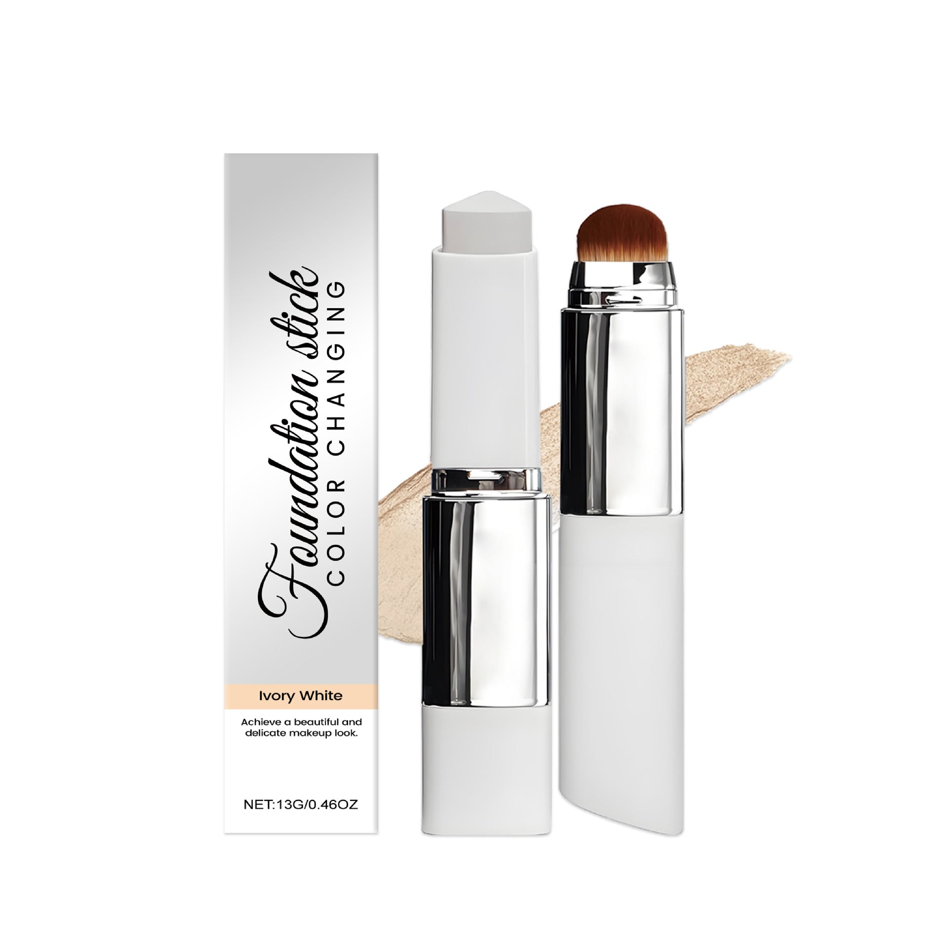 Cross-border 2-in-1 color-changing foundation stick, lightweight, moisturizing, hydrating, skin-nourishing, matte, non-caking, everyday foundation stick.