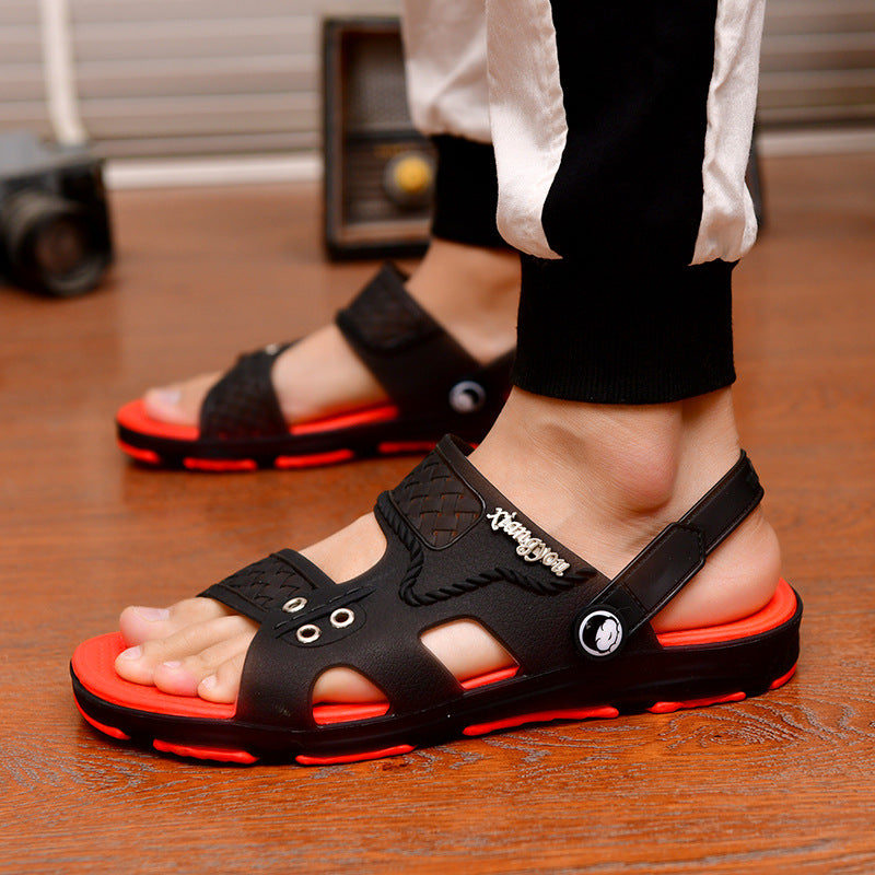 Men's sandals, slippers, men's flip flops, new summer dual-use bathroom sandals, non-slip hole beach shoes