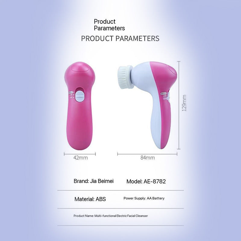 Cross-border electric five-in-one cleansing instrument face brush multi-function rotary beauty instrument pore cleaner facial machine