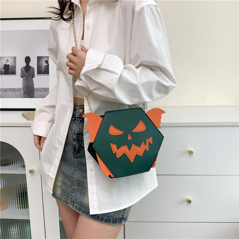 Autumn new funny pumpkin bag European and American Halloween niche design fashionable exquisite creative trend bag