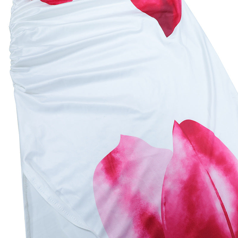 European and American foreign trade 2025 new women's fashion temperament sexy tube top slim long side slit holiday dress