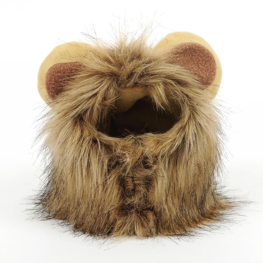 Halloween costumes for cats and dogs to be cute, universal adjustable Velcro autumn and winter lion transformed pet hat