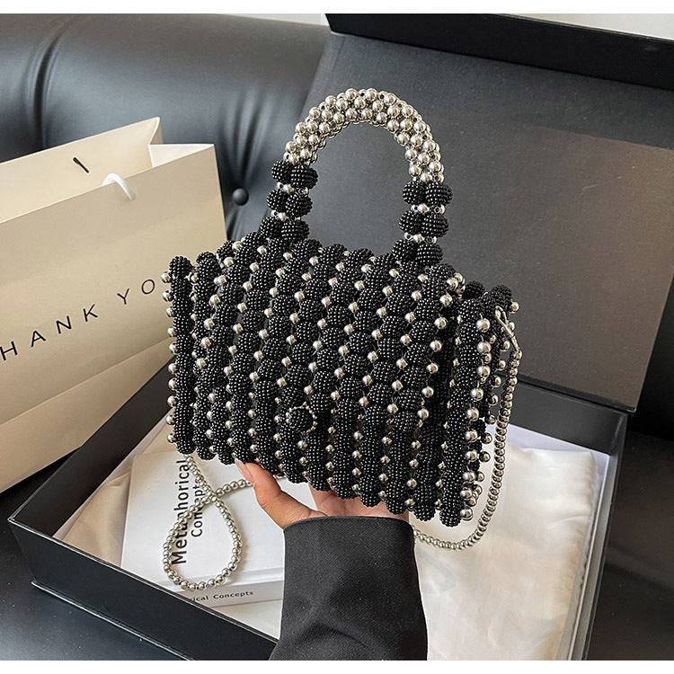 European and American fashion beaded handbags for women new cross-border high-quality hand-woven shoulder messenger bag