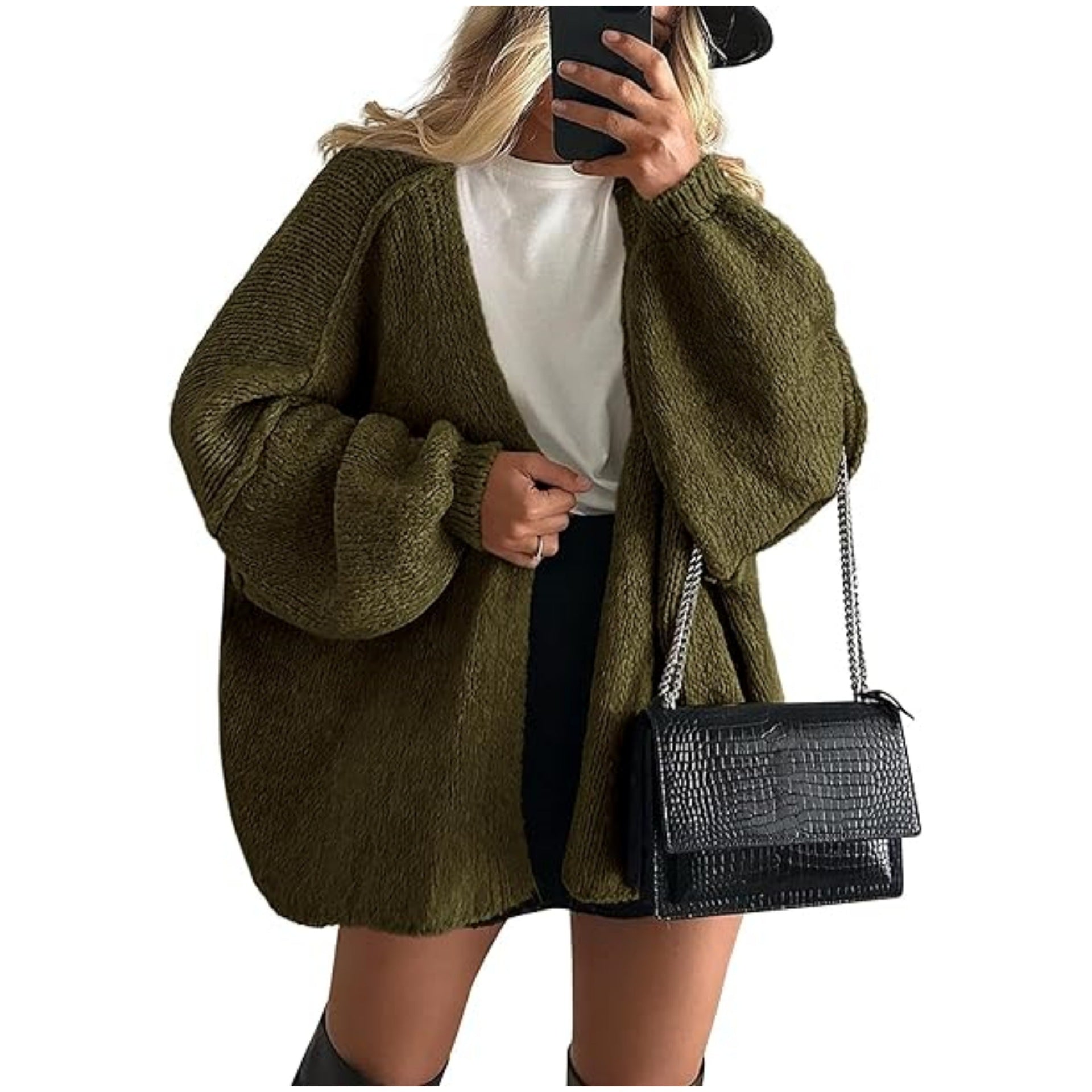 2025 Autumn and Winter New Cross-border Commuter Women's Knitted Tops European and American Casual Sweater Jackets Hot Selling Loose Cardigan
