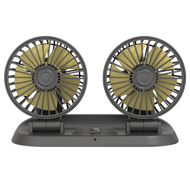 Car mini five-blade 360°rotatable fan creative adjustment wind power stop sign fan car supplies