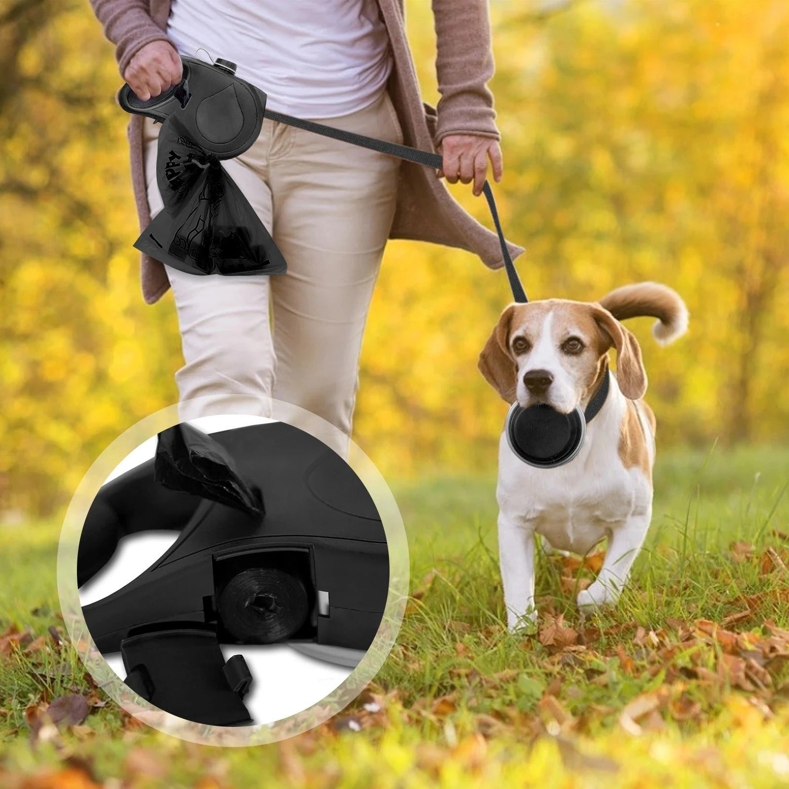 Automatic pet supplies universal water bottle bowl multifunctional pet leash three-in-one portable dog walking rope