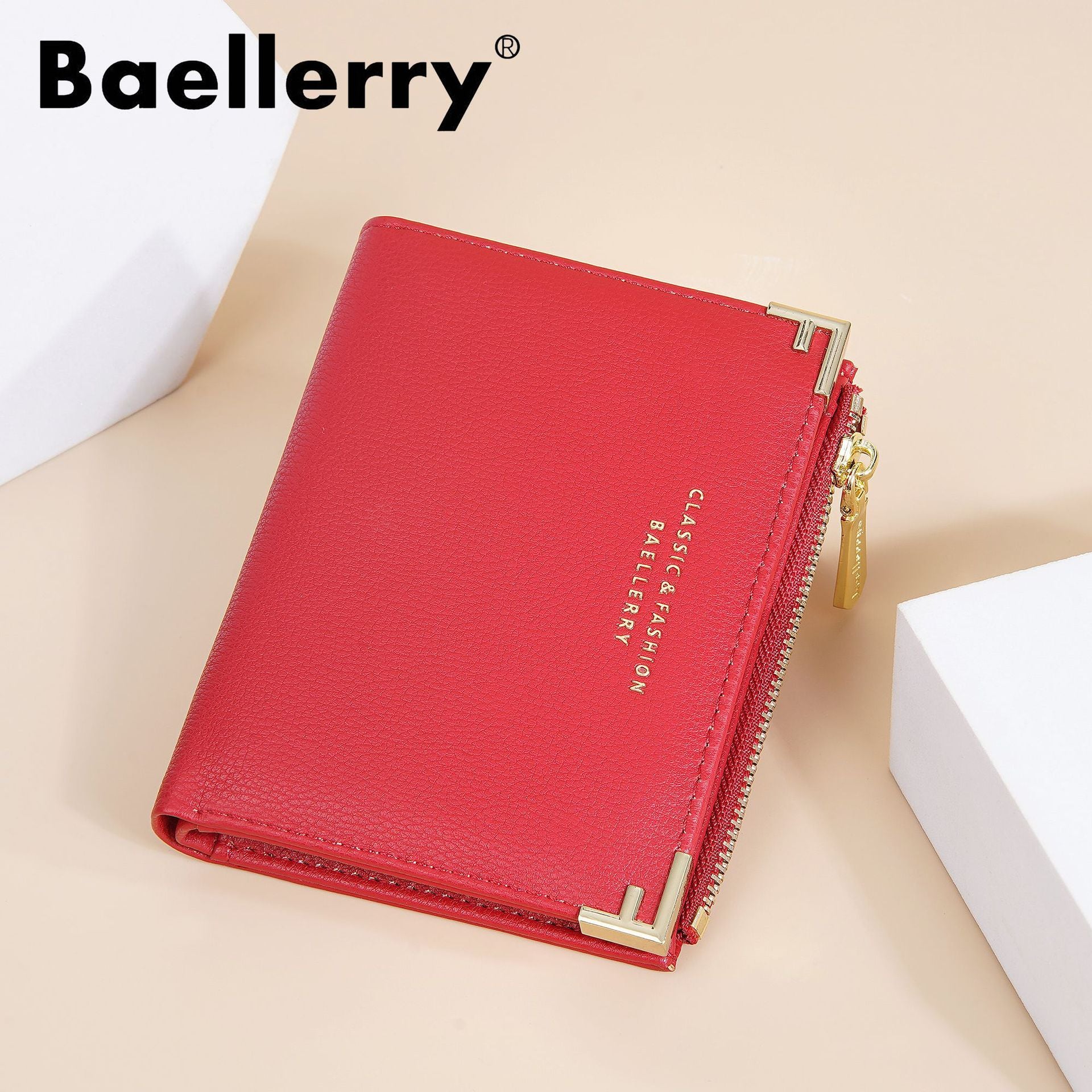 Wallet women baellerry women's wallet short multi-card slot zipper bag coin purse womenwallet