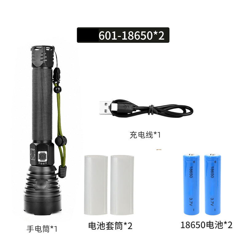 Cross-border P70 high-intensity flashlight outdoor waterproof USB rechargeable telescopic zoom high-power LED flashlight
