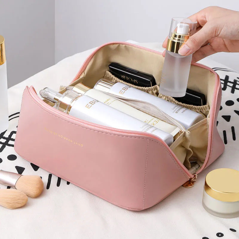 Checkered pillow cosmetic bag for women High-value portable large-capacity waterproof toiletry bag travel cosmetic storage bag