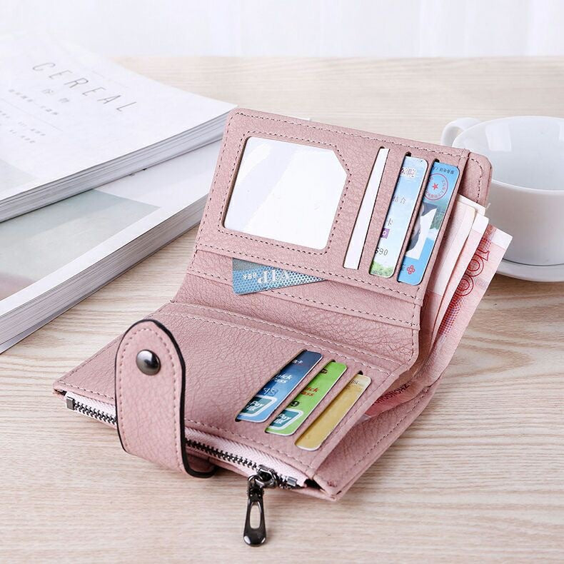 Manufacturers wholesale wallet women short coin purse new style Japanese and Korean small fresh multifunctional card holder buckle women's wallet