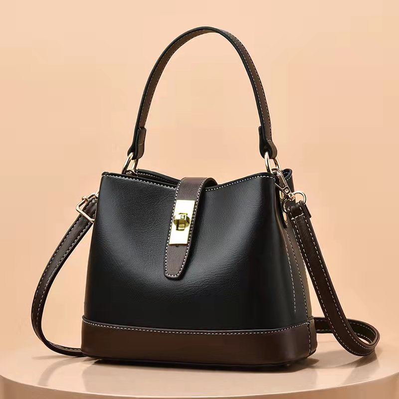 Korean bucket bag women's soft leather ladies bag 2025 new niche light luxury fashion bag handheld shoulder messenger bag