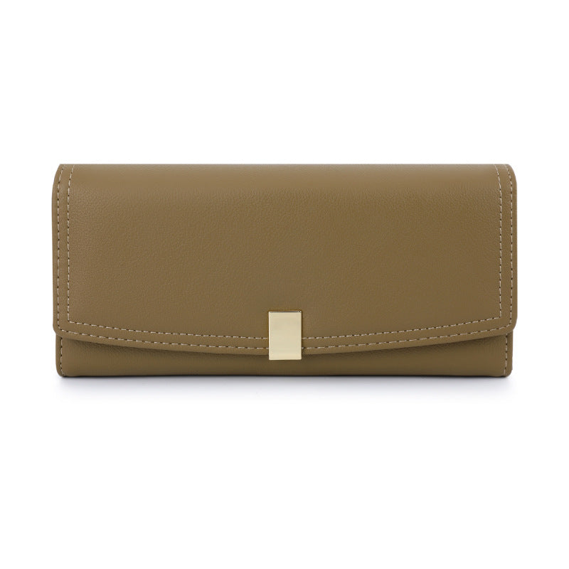 Tailian's new dark Korean wallet, long three-fold ladies' high-end foreign trade, clutch bag purse