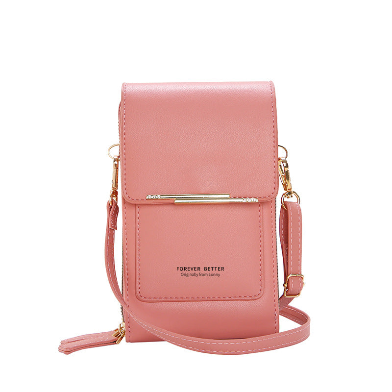 Touch screen mobile phone bag for women, small crossbody bag, cute small bag for mobile phone, fashionable key coin bag, vertical style