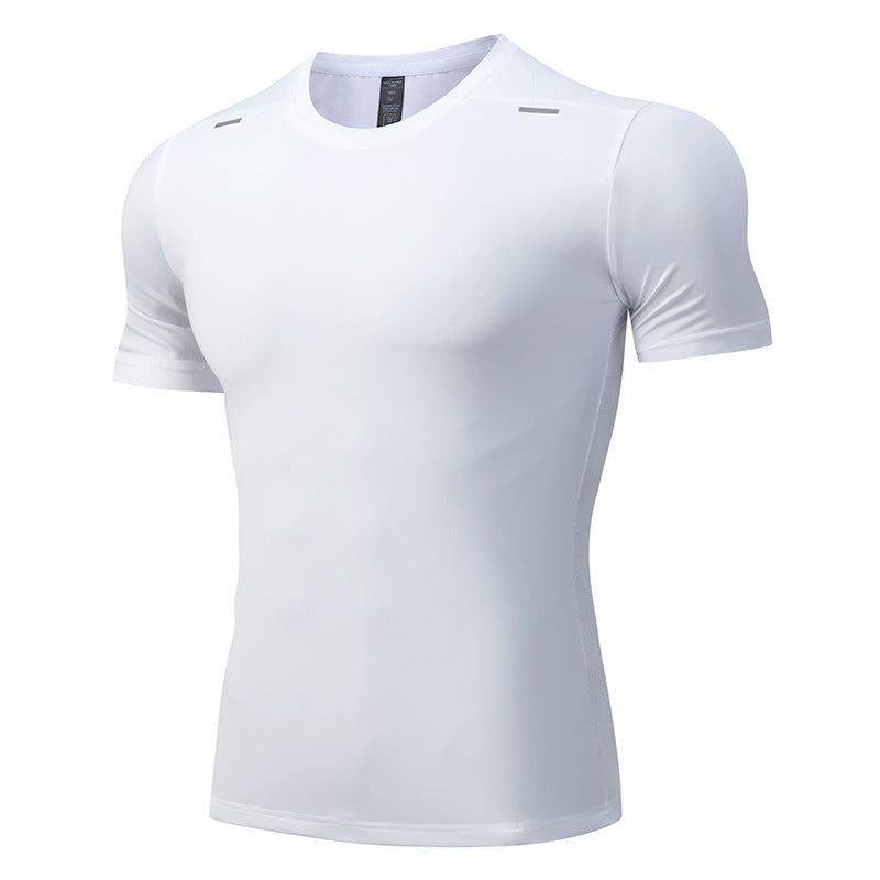 Fitness clothes men's summer T-shirt basketball training short-sleeved large size ice silk quick-drying sportswear suit running equipment