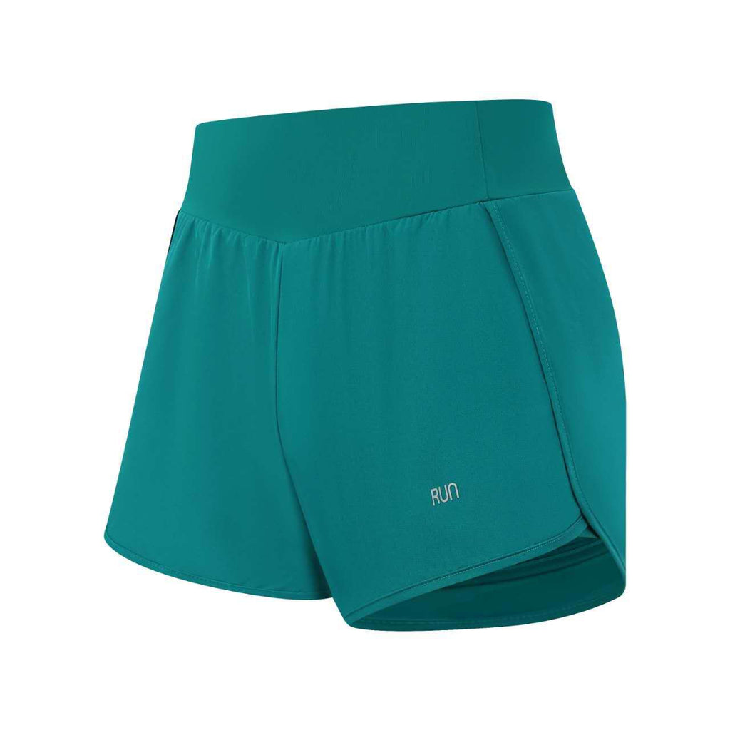 Sports shorts fake two-piece anti-exposure fitness high waist thin yoga pants three-quarter breathable running summer hip lift