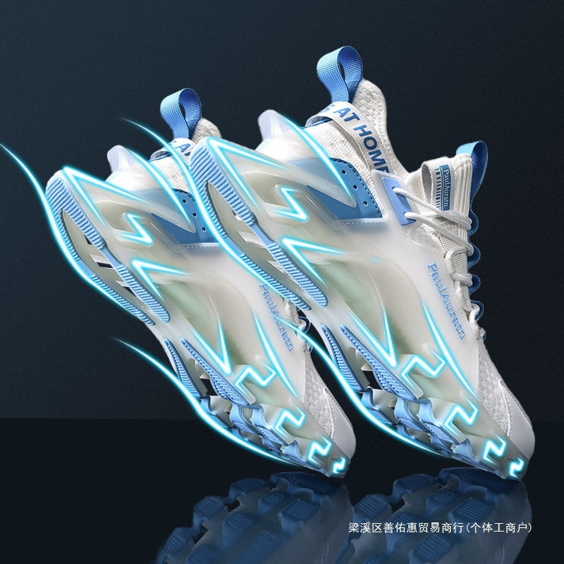 Sports men's black autumn and winter running shoes ultra-light shock-absorbing running mesh shoes casual autumn blade sports trendy shoes