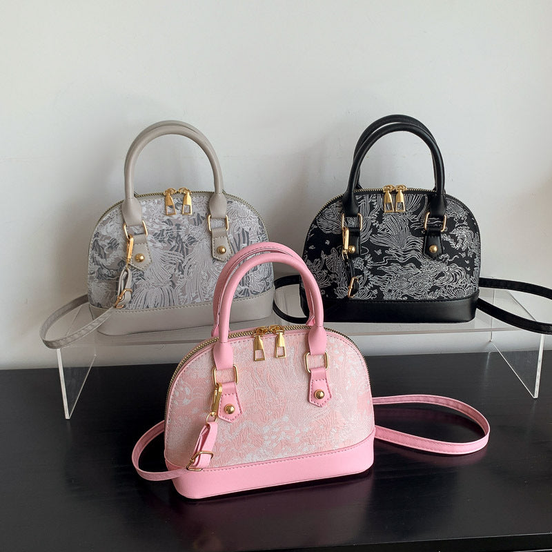 Women's simple summer commuter bag 2025 shell handbag new crossbody fashion shoulder bag embroidered women's bag
