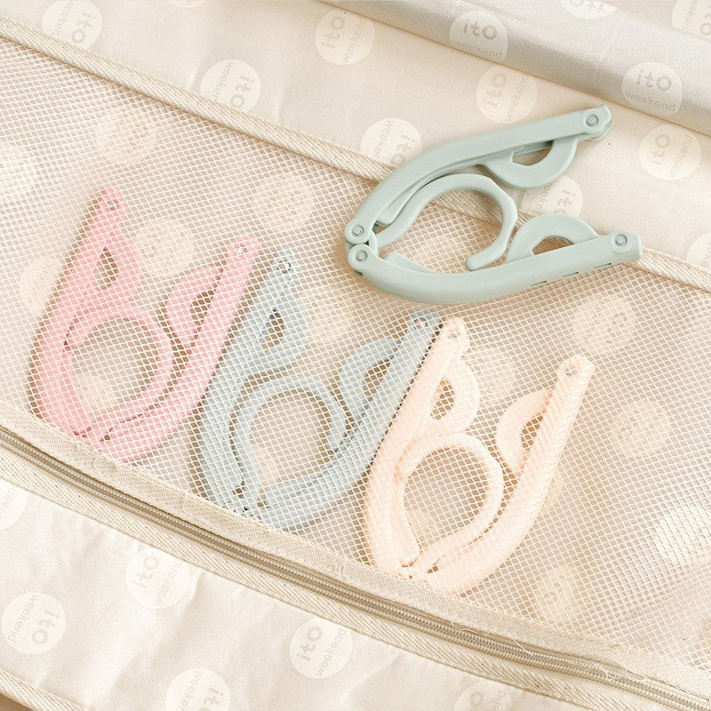 Multifunctional folding clothes hanger, non-slip outdoor travel portable clothespin, home magic clothes hanger
