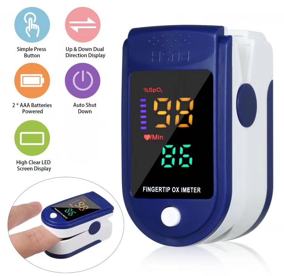 LK87 Spot Finger Clip Heart Rate Meter Fingertip Blood Oxygen Saturation Monitor Pulse Black Gem Oximeter