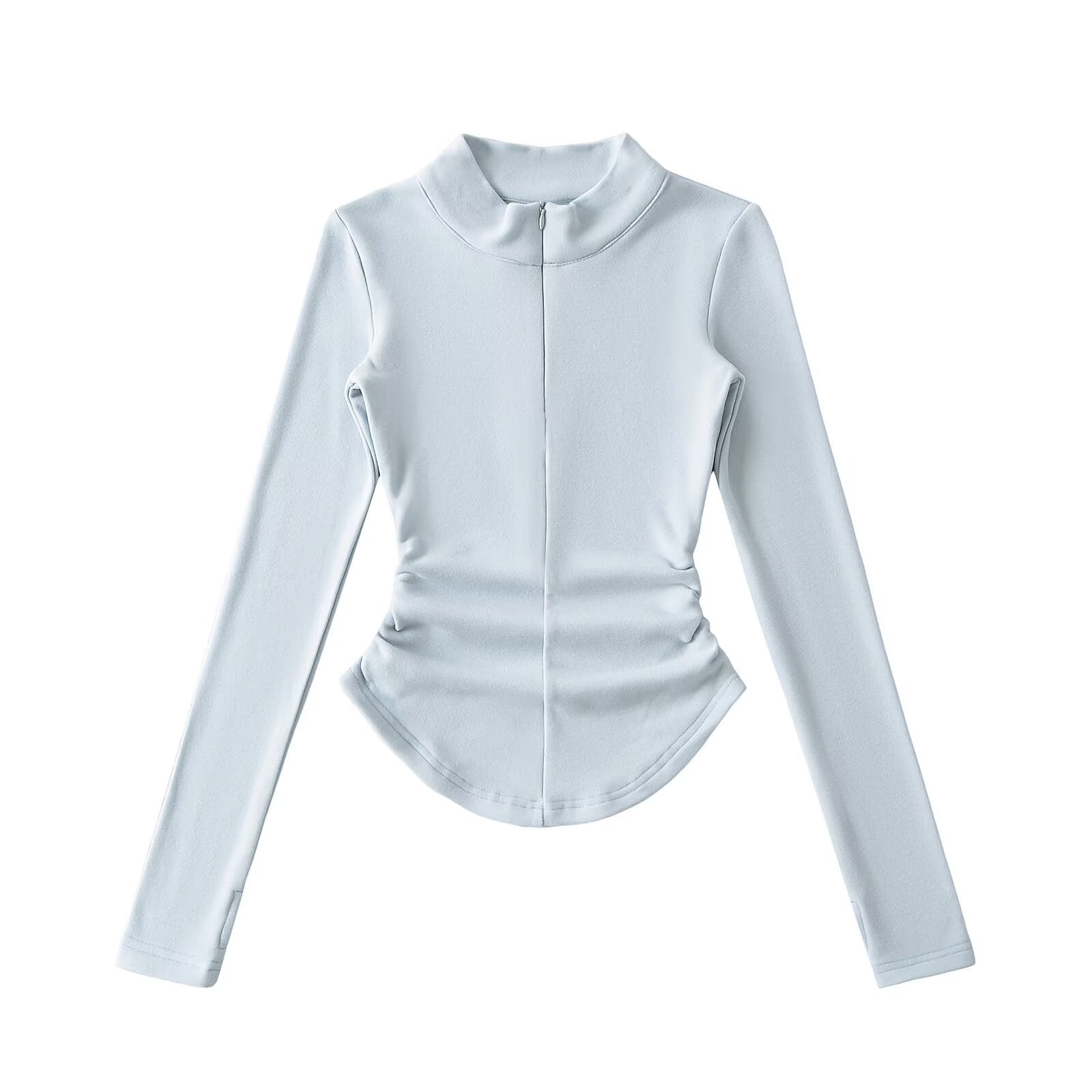 2025 Spring and Autumn Korean version of German velvet half-zip long-sleeved casual versatile tight-fitting warm bottoming shirt ins top