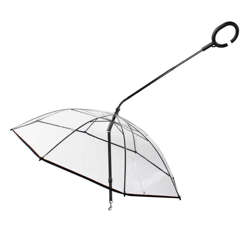 Transparent Pet Umbrella Dog C-shaped Umbrella Pet Products Factory Direct Sales Adjustable Rainy Day Dog Walking Leash
