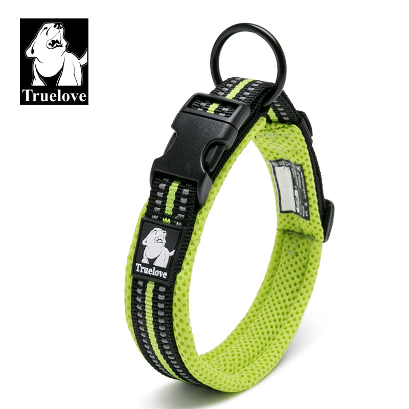 Truelove Pet Dog Collar Traction Adjustable Reflective Breathable Soft Mesh Foreign Trade Cross-border Amazon