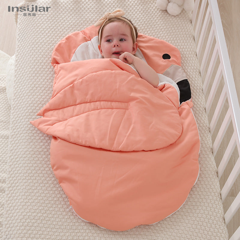 Baby blanket spring and autumn cotton cartoon baby warm sleeping bag baby sleeping bag air conditioning blanket 0-18 months sleeping bag wholesale