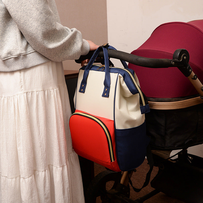 Mommy bag factory direct sales fashionable portable mother and baby bag for going out large capacity bottle insulation multi-pocket backpack mommy bag