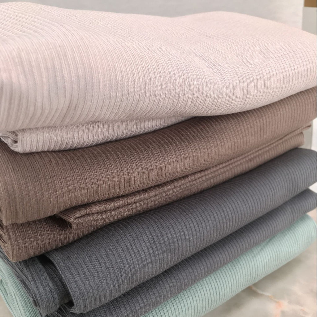 New bamboo fiber jersey elastic breathable ribbed knitted scarf women's solid color soft striped headscarf pit stripes