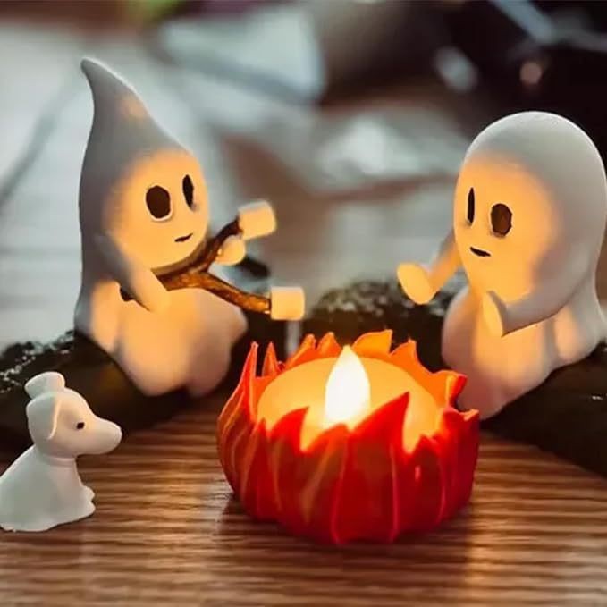 Cross-border new ghost bonfire party night light resin craft Halloween festival atmosphere decoration ornaments