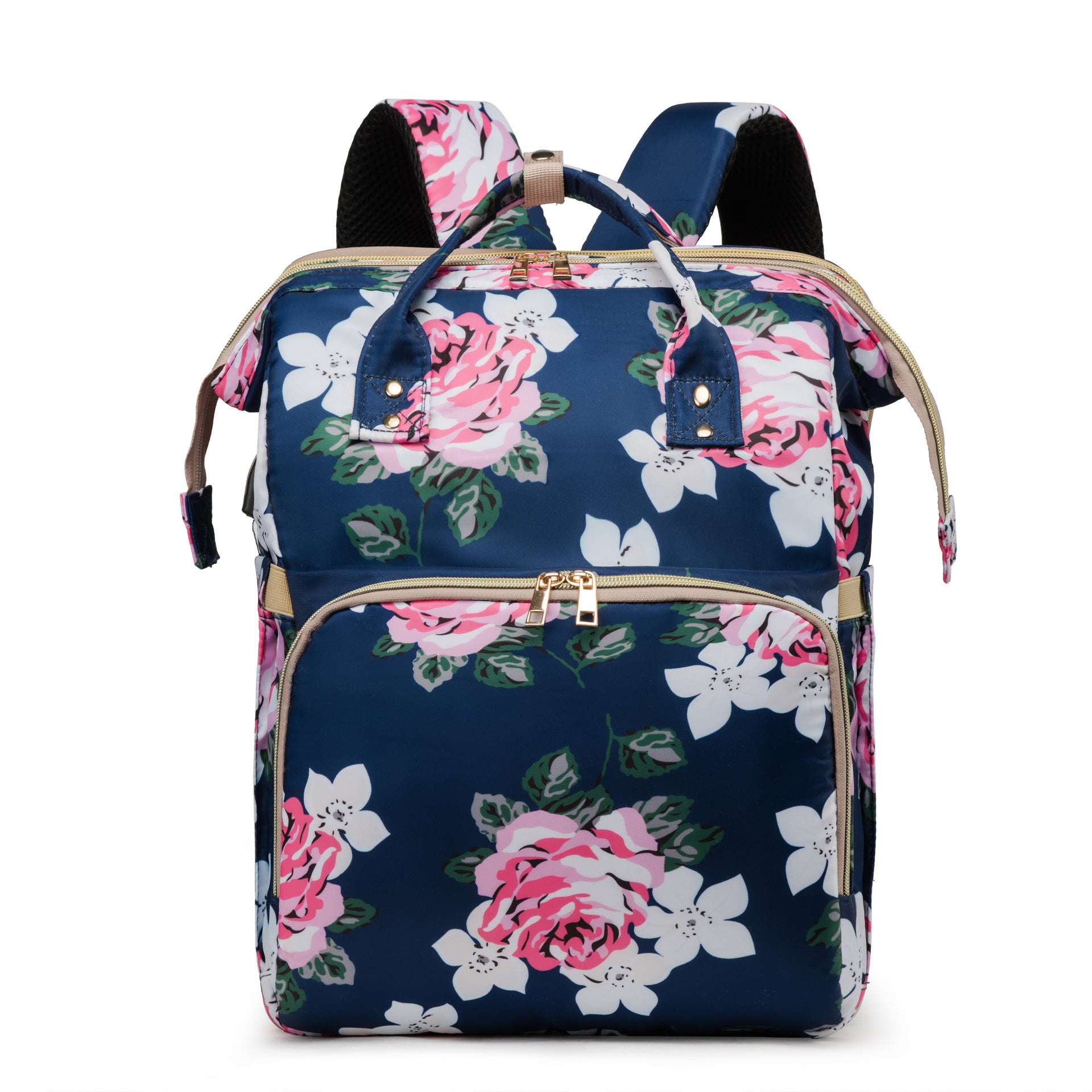 Mommy bag cross-border wholesale trend large capacity multi-purpose folding bed bag fashionable printing texture mother and baby bag light