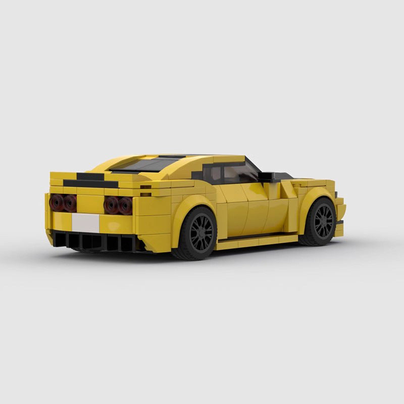 MOC building blocks compatible with Lego Chevrolet Camaro speed8 grid car muscle car sports car model cross-border toys