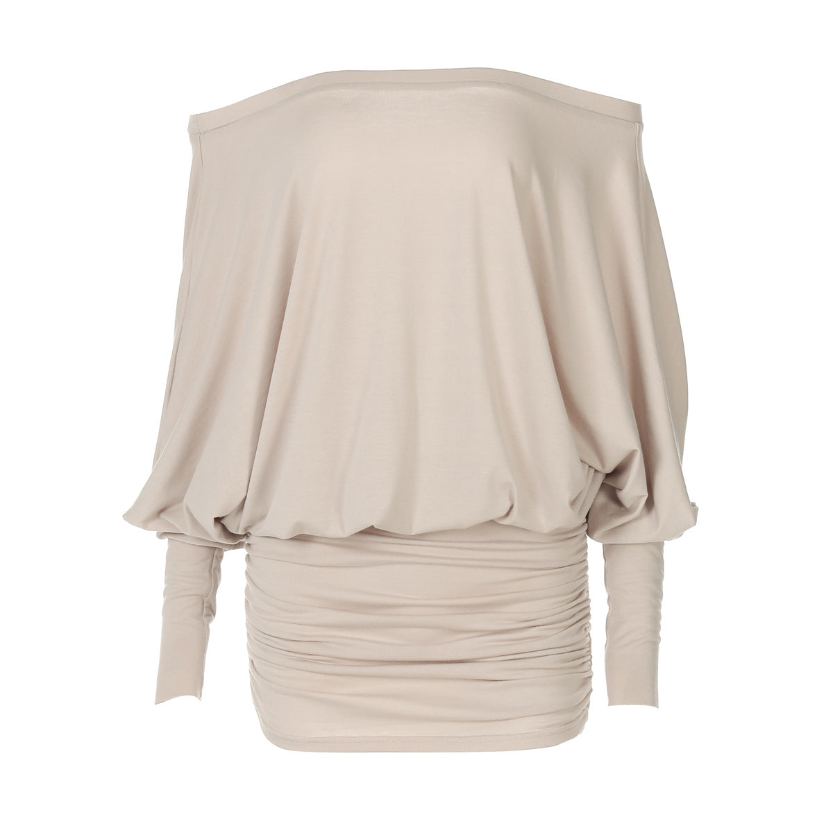 European and American style women's clothing 2025 spring new sexy pure desire style one-shoulder pleated tight hip dress