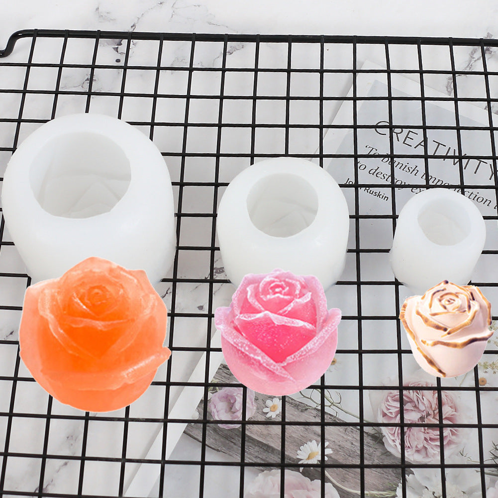 DIY rose candle silicone mold Valentine's Day rose ice cube mold whiskey ice ball ice mold