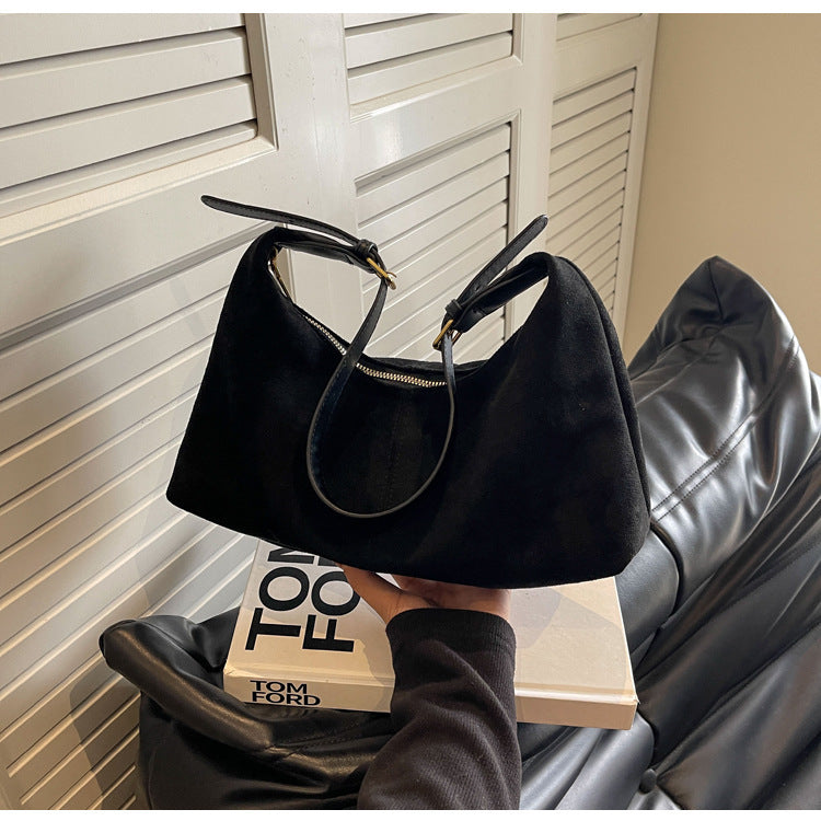 New autumn and winter versatile frosted retro bag women's large-capacity shoulder messenger bag class commuting tote bag