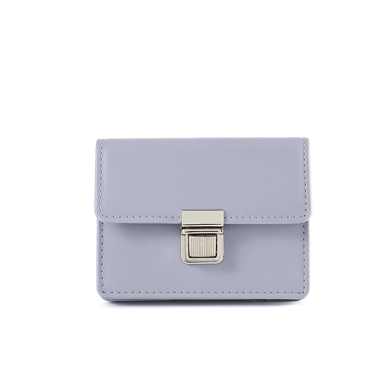 New style wallet, women's short solid color card holder, autumn and winter simple cross-border coin purse source manufacturer