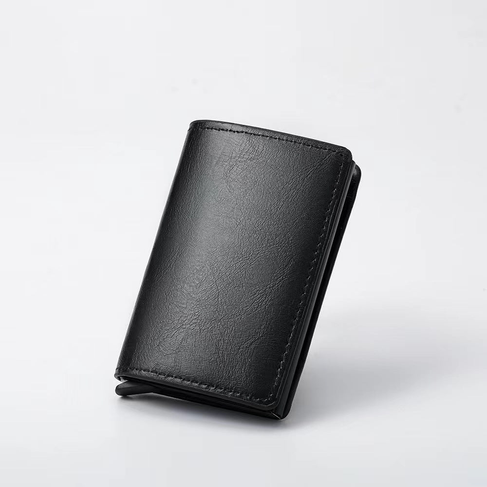 Cross-border exclusive men's wallet ultra-thin carbon fiber card holder automatic card ejection aluminum alloy card holder bank card wallet men