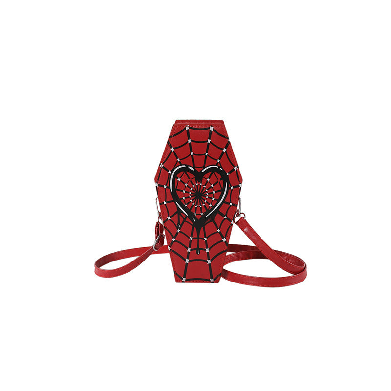 Cross-border new Halloween cross PU coffin bag European and American fashion personality funny shoulder messenger bag