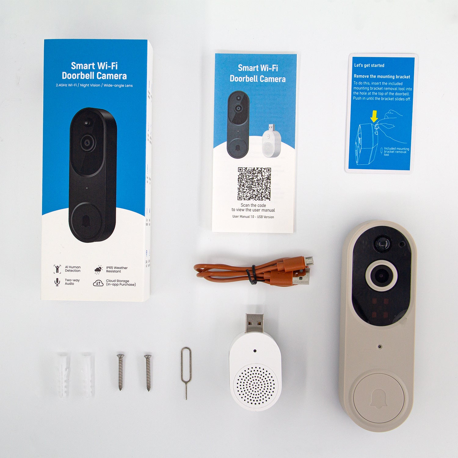 Cross-border smart video doorbell, wireless remote video intercom, human detection, HD night vision, smart home monitoring