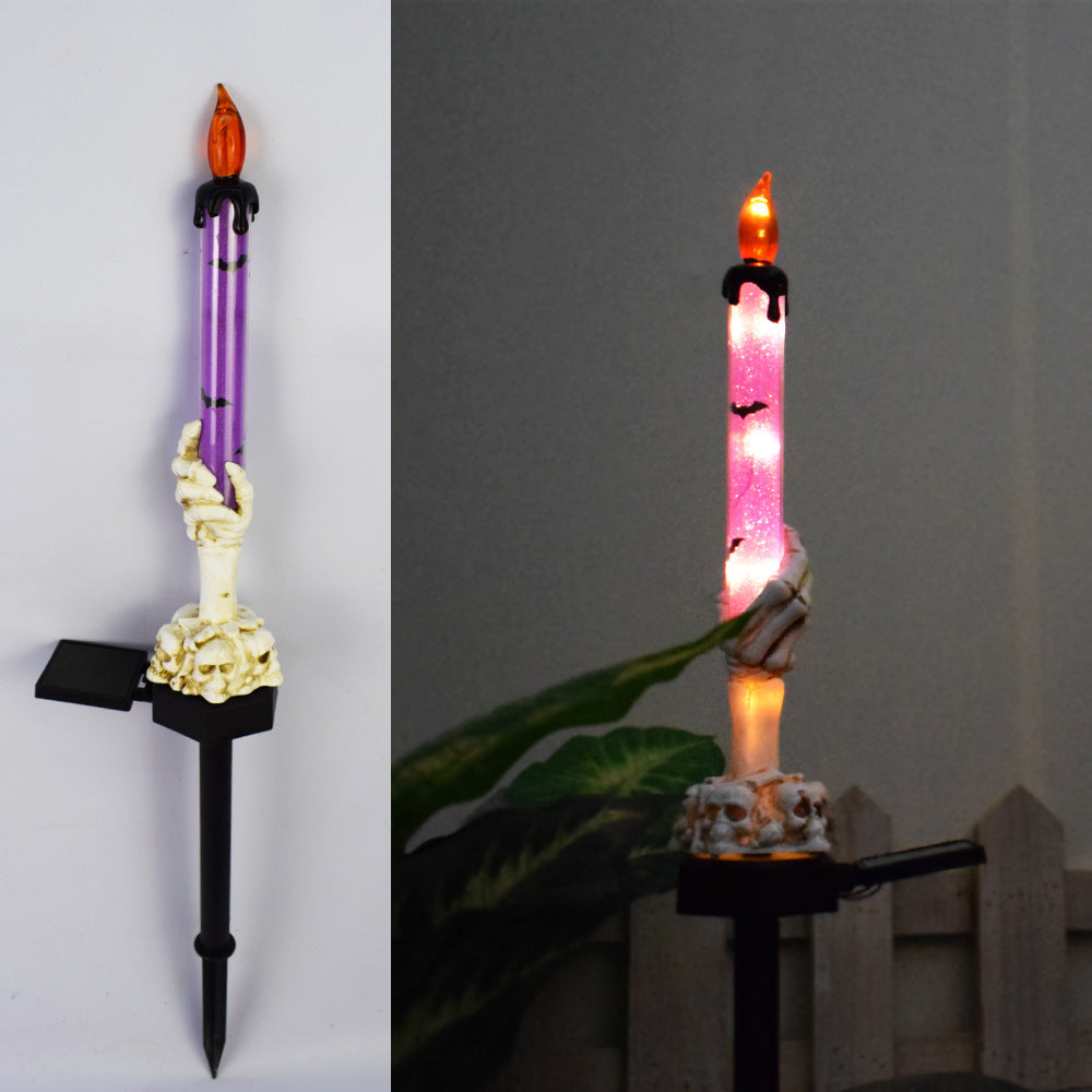 New solar outdoor courtyard Halloween pumpkin lantern resin craft garden ghost festival atmosphere decoration ground plug