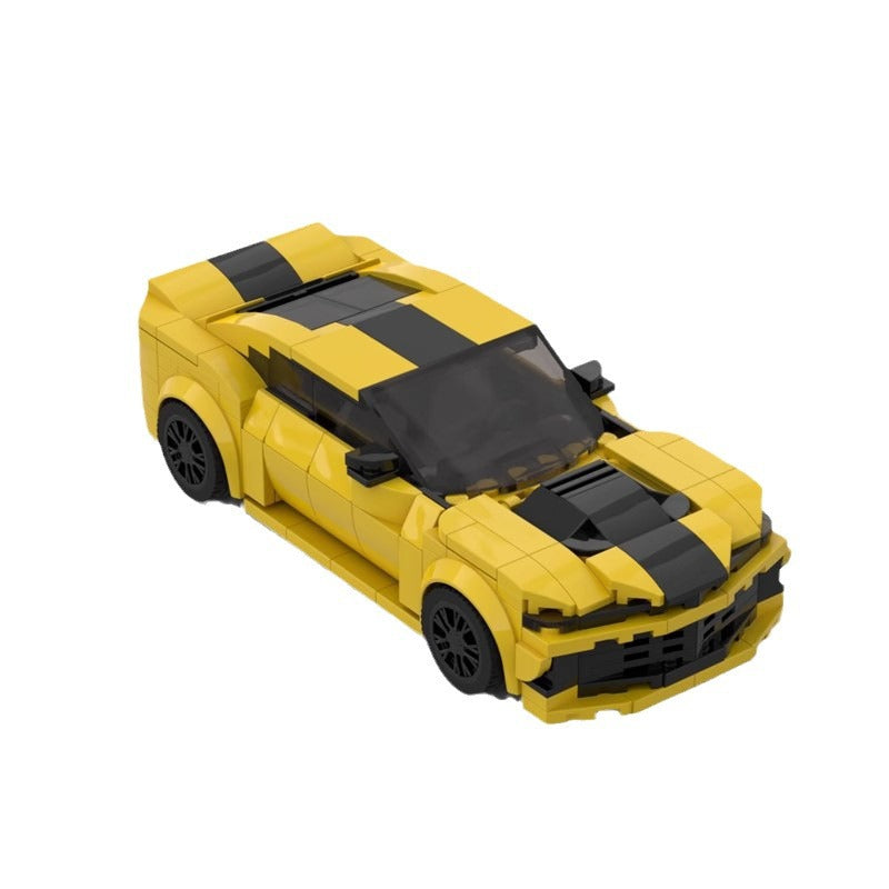 MOC building blocks compatible with Lego Chevrolet Camaro speed8 grid car muscle car sports car model cross-border toys