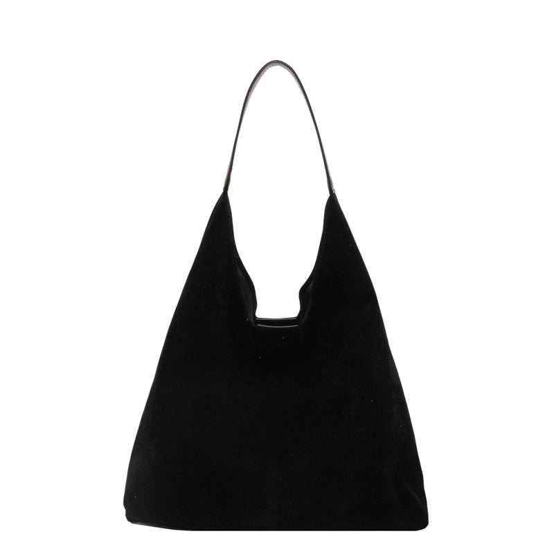 Frosted retro bag women's large capacity new autumn versatile handbag shoulder bag textured mother-and-child bucket bag